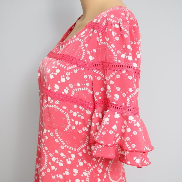 NEW Free People Bell Sleeve Boho Shift Dress Sz 6 - Picture 4 of 8